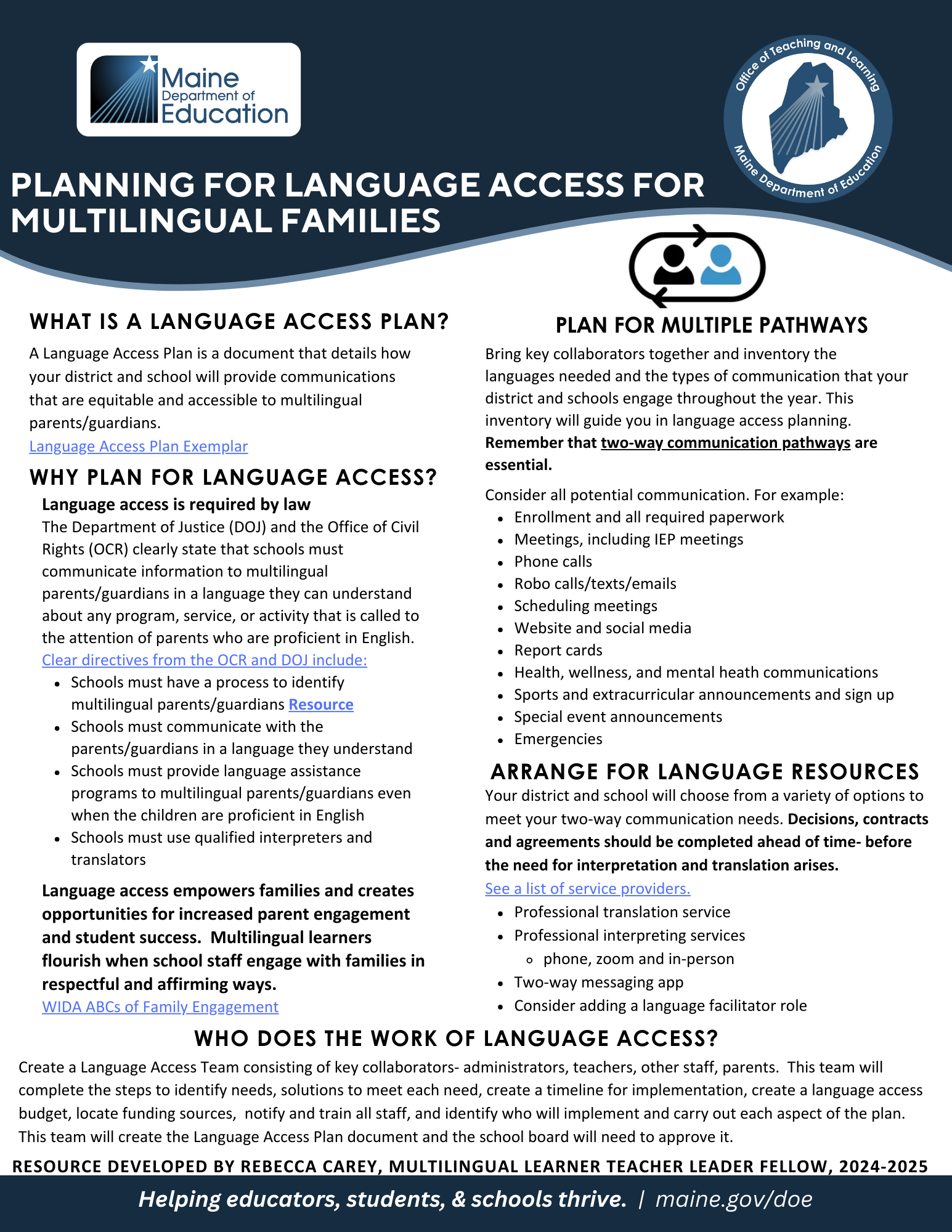 Planning for Language Access