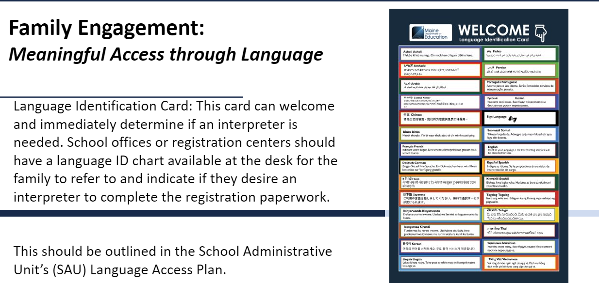 Maine DOE Language Identification Card