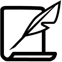Scroll and quill pen icon