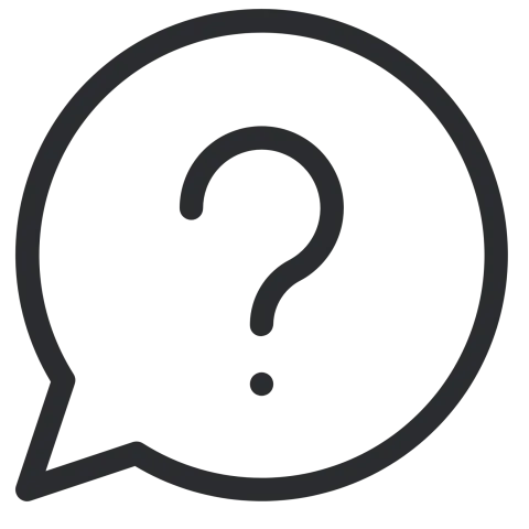 question mark in speech bubble