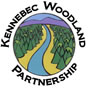 Kennebec Woodland Partnership logo - illistration of river running down the middle with trees on either side