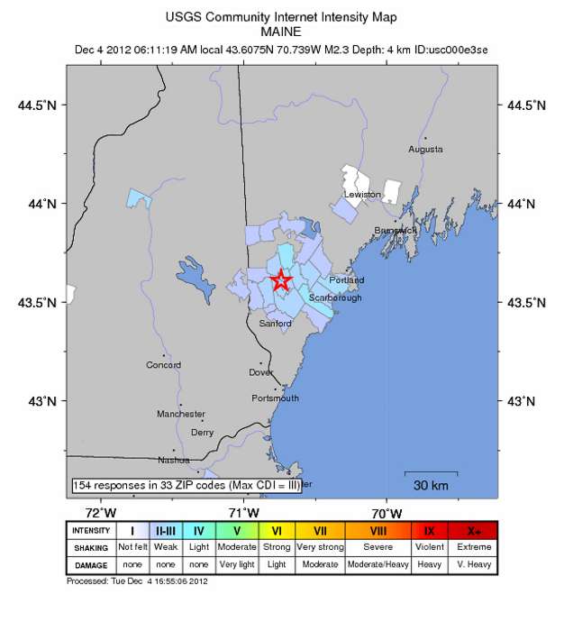 Earthquake near me concord