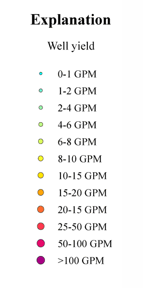 bedrock well yield categories in gallons per minute