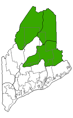 Map showing distribution of Laurentian River Beach communities in Maine