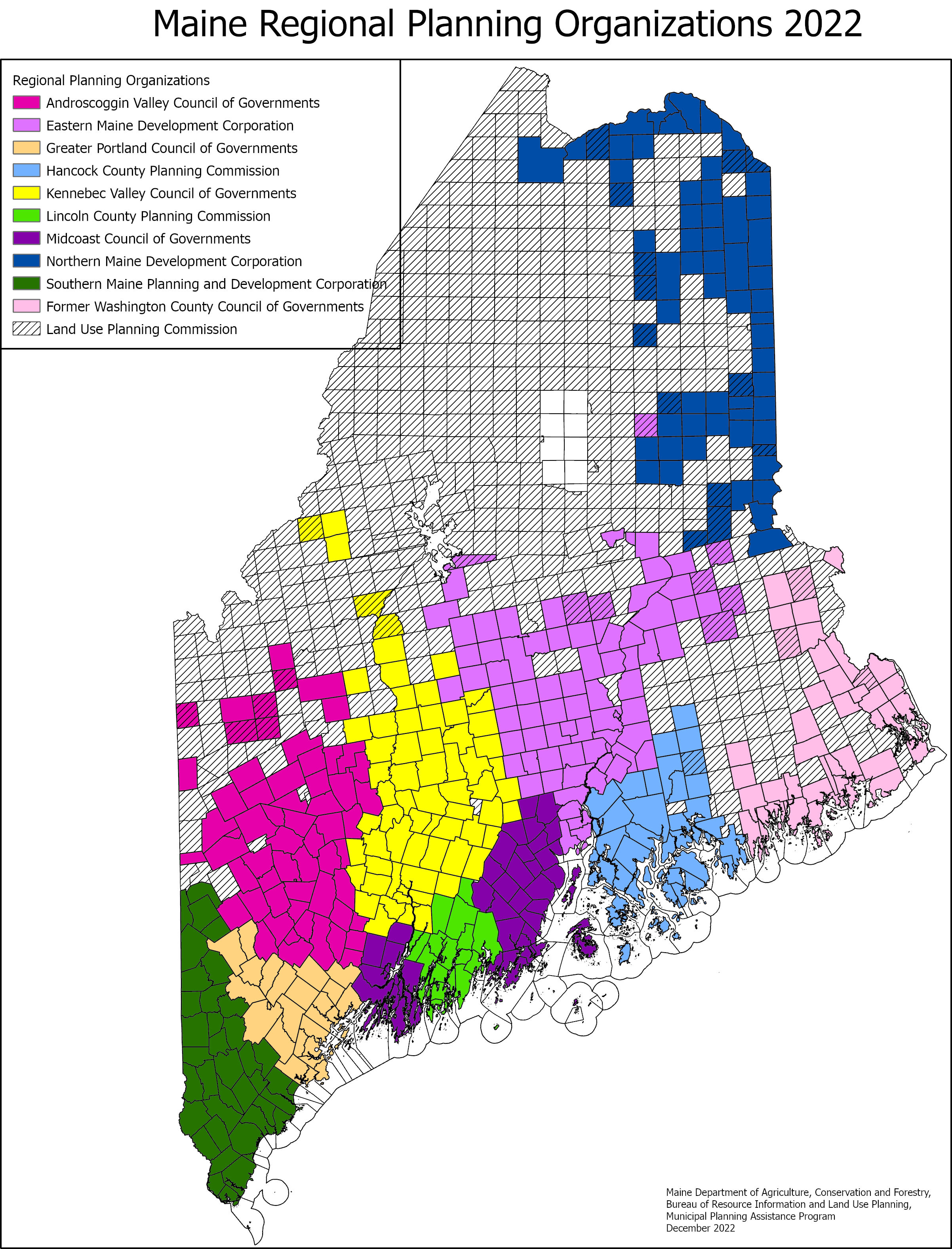 Maine Regional Planning Organizations map