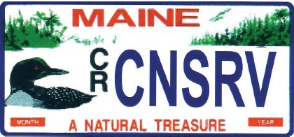 loon license plate. Support Maine State  Parks and IF&W programs.
