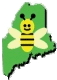 statre of maine logo with bee