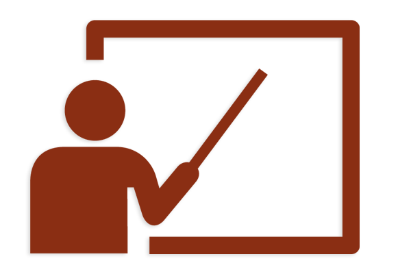 icon of person point at screen