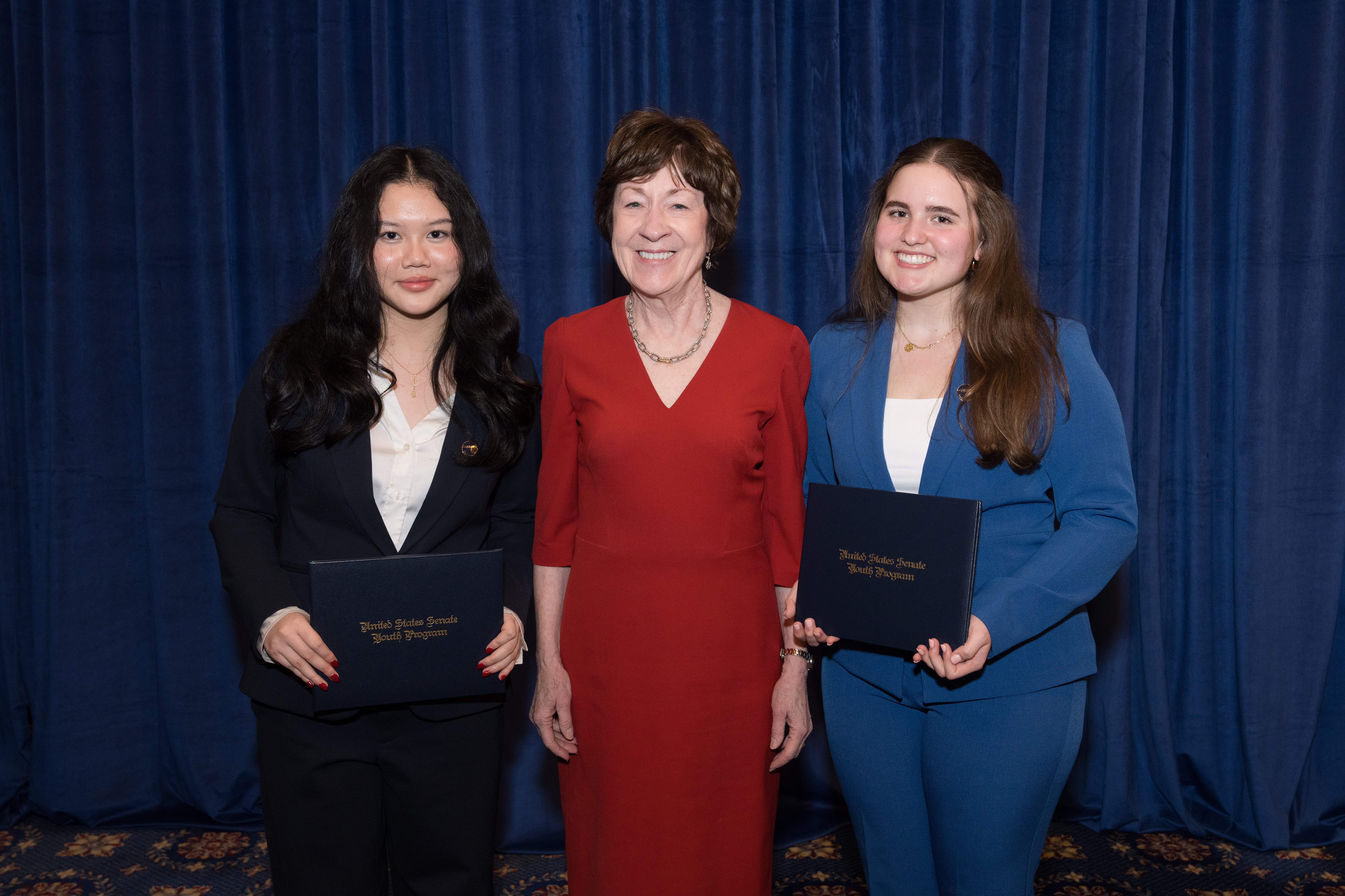 Susan Collins with students