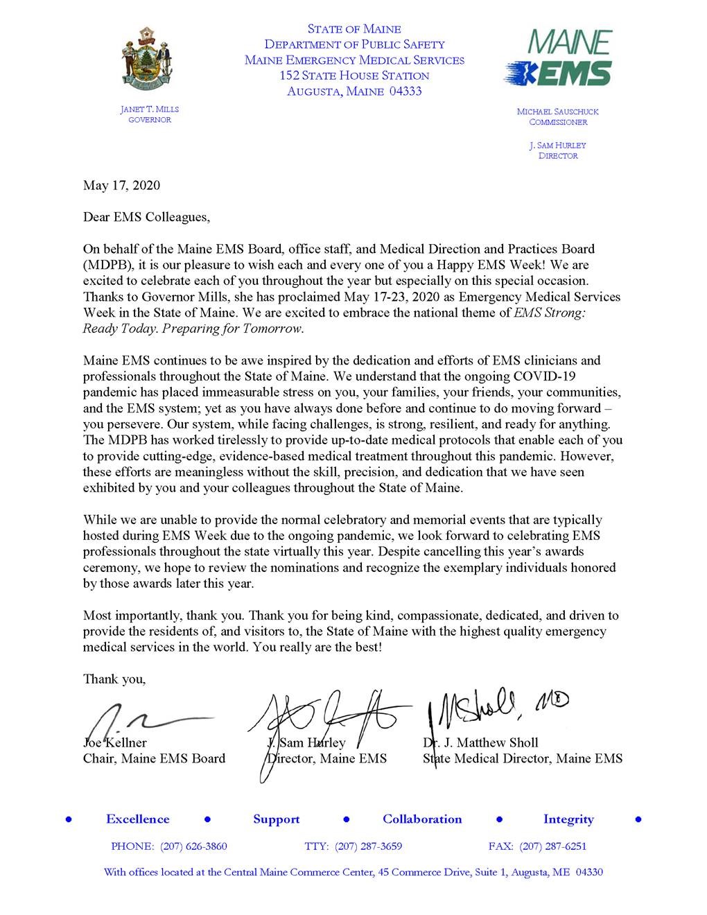 EMS Week 2020 Maine Emergency Medical Services