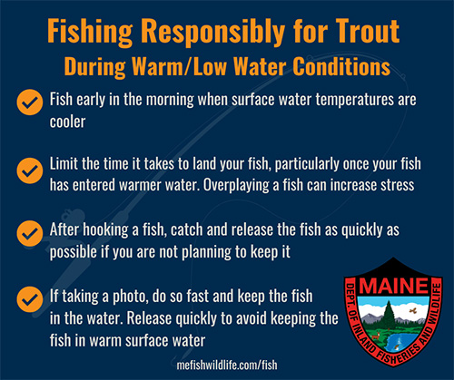 Fishing responsibly for trout - text version below graphic