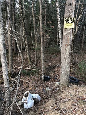 trash on private land