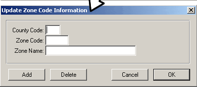 Update Zone Code Information Screen
