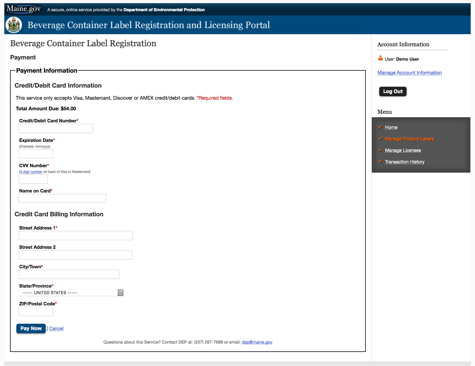Register Labels - Payment Page