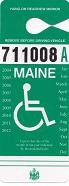 Image of a Maine Disability (Handicap) Parking Placard issued to organizations
