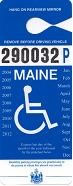 Image of a Maine Disability (Handicap) Permanent Parking Placard (blue)