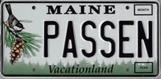 Image of Maine passenger license plate