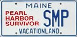 Image of a Maine Pearl Harbor Survivor license plate