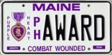 Image of a Maine Purple Heart AWARD souvenir plate