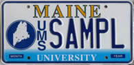 Image of a University of Maine System specialty license plate